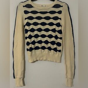 Lavand. Elegant Cream and Black Women's Sweater